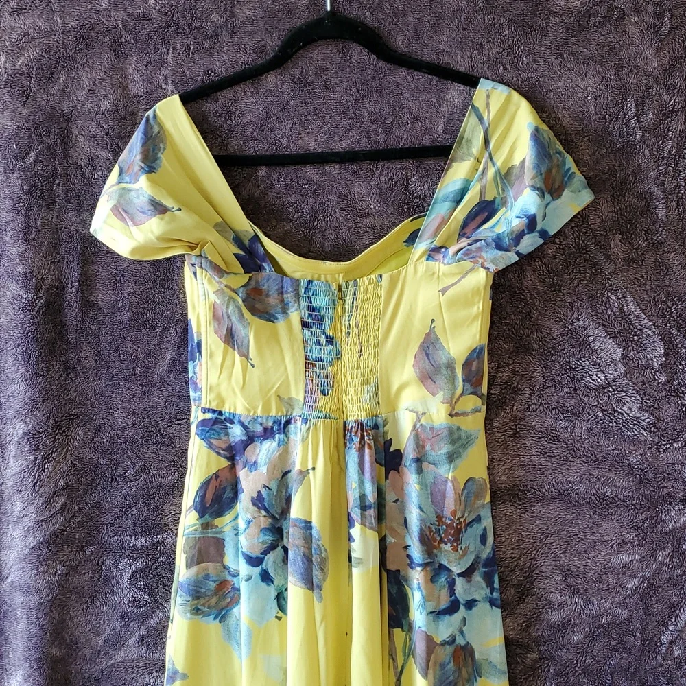 Abercrombie & Fitch Yellow Floral Maxi Sundress Dress